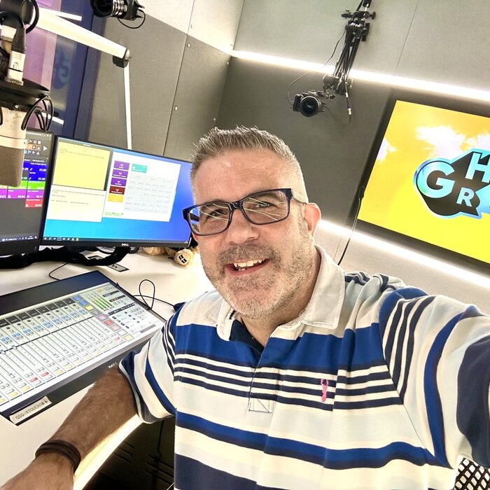 Tony Dibbin in the Greatest Hits Radio studio