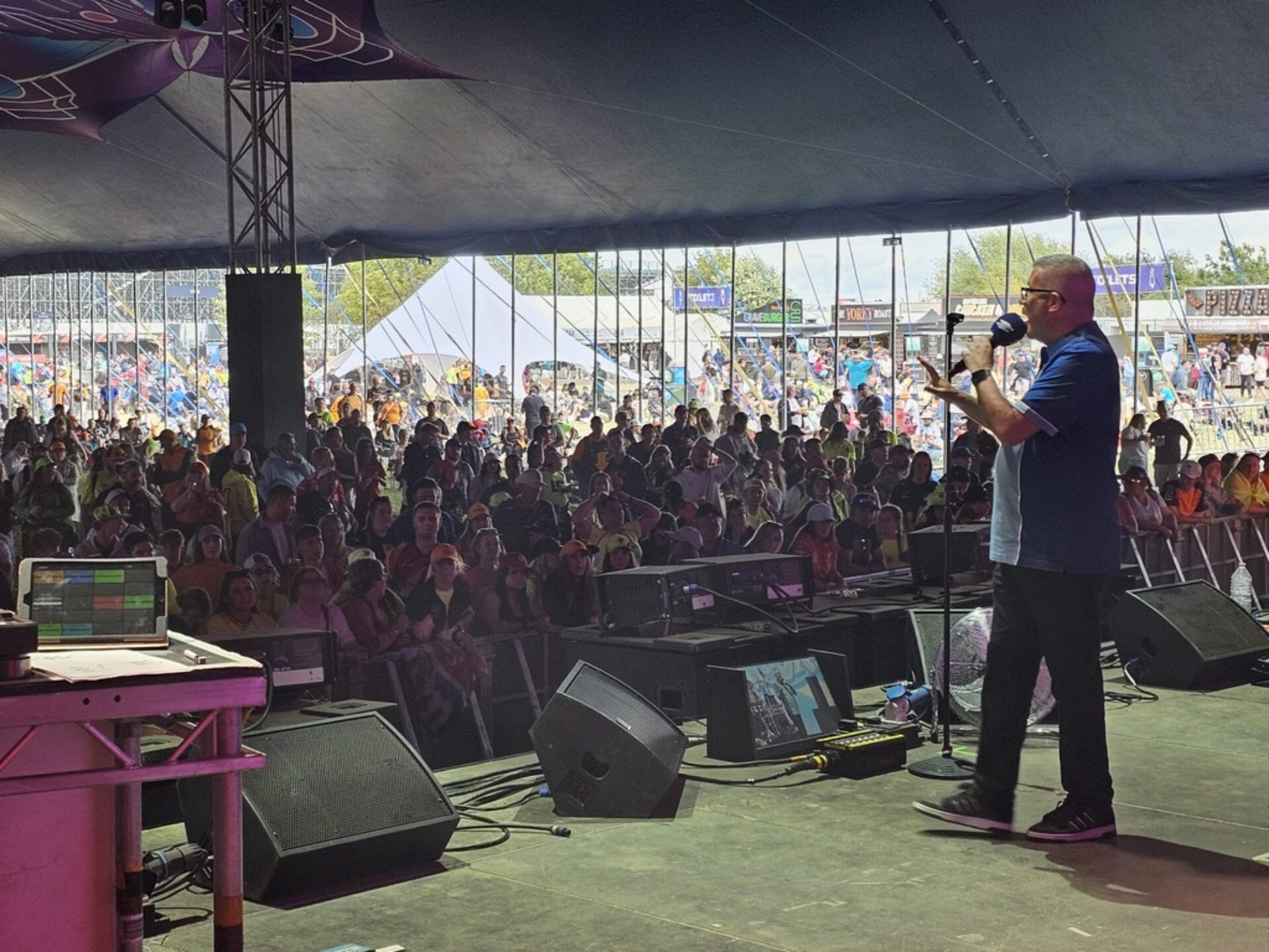 Tony hosting a festival crowd